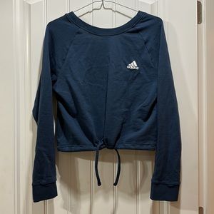 Adidas blue cropped sweatshirt